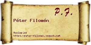 Péter Filomén névjegykártya